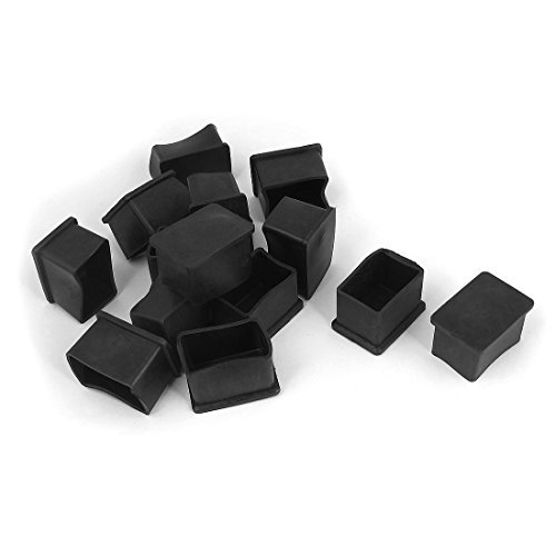 Furniture Chair Table Leg Foot Rubber Covers 38x25mm 14pcs Black