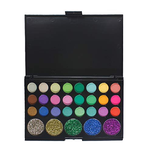 Sombra de Ojos, Kit de maquillaje de 29 colores, caja de sombras de tonos brillantes y brillantes de colores brillantes - Imagen 3