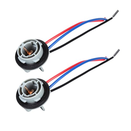 ZIMISI 2PCS 1157 LED Bulb Socket Plug, Turn Signal Brake Light Tail Light Socket Harness, Waterproof LED Bulb Base Plug Connector, Wire Harness Pigtail Socket Replacement for Most Cars