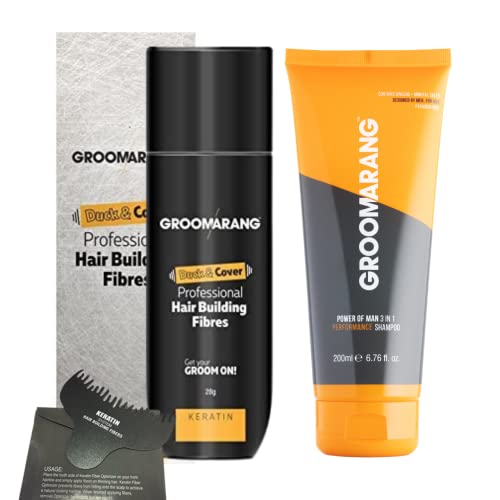 Hair Fibres GROOMARANG Keratin Hair Building Fibres for Thinning Hair