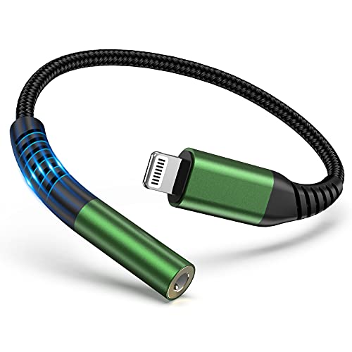 Lightning to 3.5mm Adapter, [ MFi Certified] MOOU iPhone Headphone Jack Adapter Lightning to Aux Audio Dongle Cable Compatible with iPhone 13/12 Mini/12 Pro/11/11 Pro/11 Pro Max/SE/X XR XS 8 7
