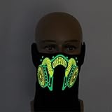 Light Up LED Sound Activated Masks, Music Bandana Mask, EL Panel Mask for Rave Party, Festival Halloween,Christmas,EDM Show