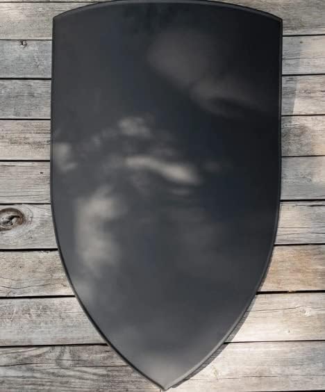 Medieval Knight Fully Functional European Classic Medieval Templar Blank Black Customizable Heater Shield 28 Inch