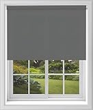 Dark Grey Plain Dim Out Fabric Roller Blind Made To Measure Maximum of 120cm Width All Fitting Included Easy FIt Child Safe