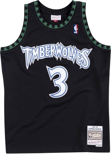 Mitchell & Ness Stephon Marbury Minnesota Timberwolves Mens Alternate 1997-98 Swingman Jersey (Large) Black