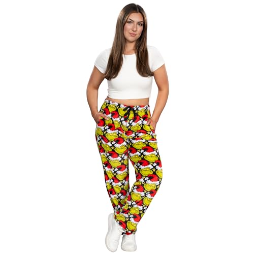 MJC Grinch All Over Santa Hat Christmas Pajamas Lounge Pants3