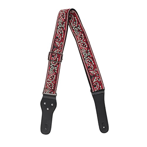 Alça de guitarra, alça de eixo base bordada durável ajustável com cordas antiderrapantes para instru