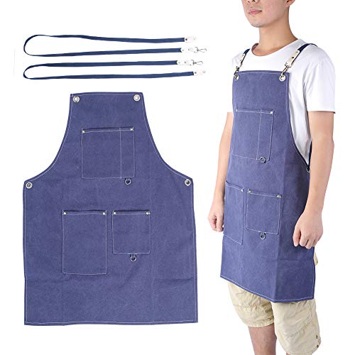 Tablier pour barbier Qcwwy en toile robuste imperméable avec grandes poches