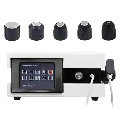 QianCruxtacy Máquina Profesional de Terapia de Ondas de Choque Extracorpórea para Disfunción Eréctil y Dolor, 5 Cabezales, Pantalla Táctil, Dispositivo Neumático No Invasivo A