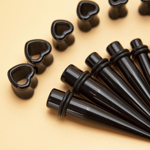Marsrut 48Pcs Acrylic, Silicone Ear Stretching Kit: Lightweight Tapers, Heart Tunnels & Plugs For Starter Expanders | Body Piercing Jewelry Earring Gauges Gauging Set For Men thumb #8