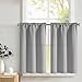 Tier Curtains Blackout Window Treatment Thermal Insulated Tier Curtain Set Blackout Drapes for Kitchen Living Room 34W by 24L Inches Grey 1 Pair