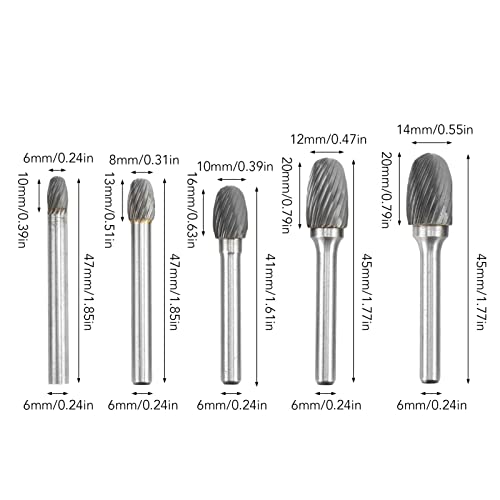 Set de Fresas de Carburo Single Cut 6mm de Mandril miniatura 6