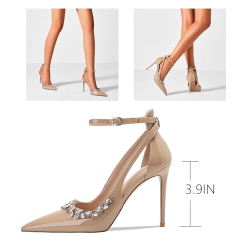 Image of Women's Pointed-Toe Bag-Toe Strappy High-Heeled Shoes Sexy Stiletto Pumps