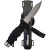Promate KF510-Black, Sharp Tip Stainless Steel Scuba Dive Knife