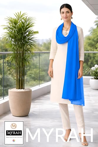Image of MYRAH Chiffon Solid Casual Daily Use Dupatta For Women's & Girls Length - 2.50 Meter
