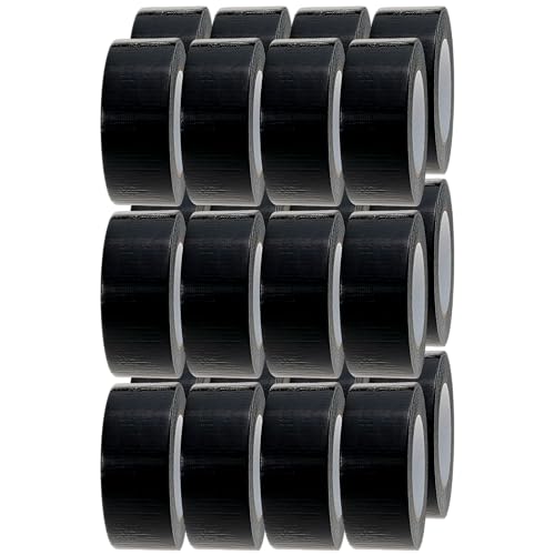 Crimson Starfish Cinta adhesiva negra | 24 rollos de cinta adhesiva de 48 mm x 45 m | Cinta adhesiva resistente al agua | Cinta adhesiva multiusos para interiores y exteriores | Cinta adhesiva fuerte