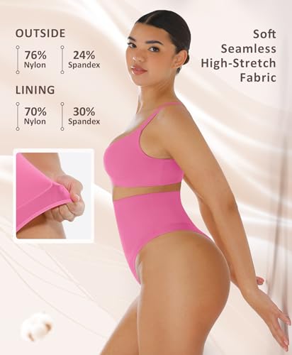 Image of FeelinGirl Thong Shapewear Tummy Control Mid Waisted Seamless Shapewear for Women Moderate Compression