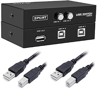 2 Ports USB 2.0 Selector Switch for PC Sharing Switch Box with 2pcs