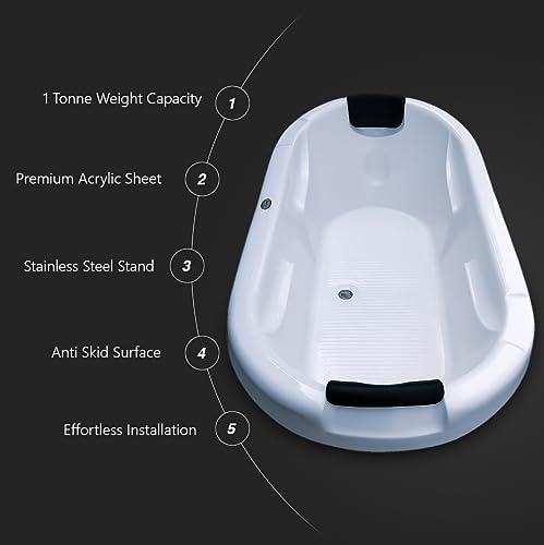 Image of MADONNA Intimate 6 ft Freestanding Acrylic Bath Tub (White)