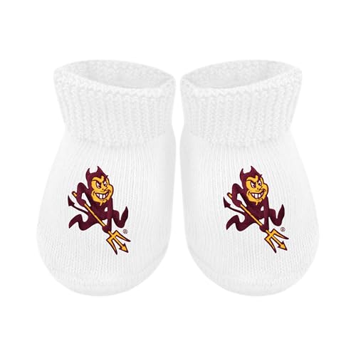 Baby Bootie Sock - Arizona State Sun Devils - White - Newborn - 6 Mos