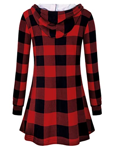 Image of Miusey Womens Zip Up Long Hoodie Jacket Lightweight Tunic Sweatshirt Open Front Cardigan