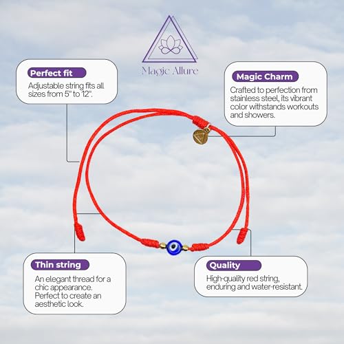 Evil Eye Bracelet – Handmade Adjustable Red String Protection Bracelet – Good Luck Tibetan Buddha Kabbalah Amulet – Red String of Fate for Women & Men – Spiritual Jewelry for Positive Energy3