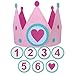 Corona de cumpleaños niña y bebé de tela fieltro. Incluye números intercambiables de de 1 a 6 años, más un círculo de corazón