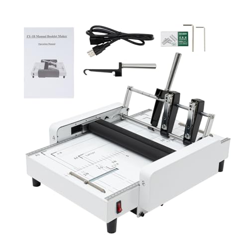 LIAPDG A3 Folding Binding Machine, 2-in-1 Paper Folder Machine 60W Letter Folding Machine Book Printing Machine Booklet Maker About 200-300 Books/H Max. Binding 20 Sheets with Visible Panel