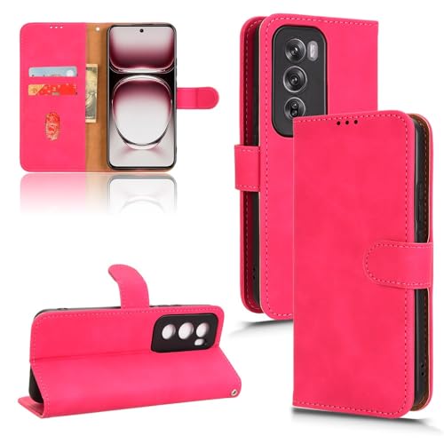 Oppo Reno 12 Pro�Ή��E�H���b�g�P�[�X�A�J�[�h�z���_�[�t���P�[�X�A�t���b�v�P�[�X�APU���U�[�d�b�E�H���b�g�P�[�X�A���X�g�X�g���b�v�t���AOppo Reno 12 Pro�Ή��ϏՌ��ی�J�o�[(Rose red)