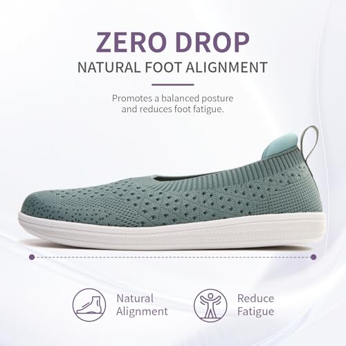 Jedibau Barefoot Shoes Women Wide Toe Box Zero Drop Knit Flats Green42 by Jedibau - Used condition - Image 3