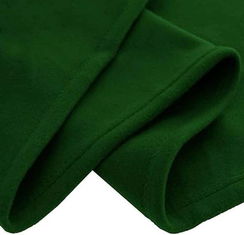 Image of 220 GSM Polar Fleece Double Bed Lightweight Plain Blanket for All Season Travel & Camping, 90x90Inch, Green