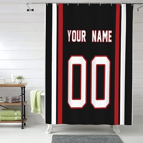 Custom American Football Shower Curtain 60x72in Customized Polyester Shower Curtain