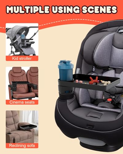 image for SEVEN SPARTA Car Seat Tray for Kids Toddler Travel with Soft Rubber Ba