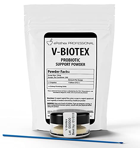 EPOTHEX V-Biotex - Pure L. Crispatus Probiotic Powder | Vaginal Probiotic | Promotes Vaginal & Urinary Health | Yeast Infection & Bacterial Vaginosis Support | 240 Doses