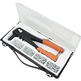 Brüder Mannesmann Blindnietzange Set für DIY-Projekte und Reparaturen, geeignet für Nieten von 2,4 bis 4,8 mm, im stabilen Koffer inklusive 100 Aluminiumnieten und vier Mundstücken | M 1096