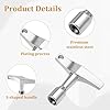 2 PCS Drum Tuning Keys – Chrome Alloy Drum Key with Drill Bit Adapter – Ideal Drum Kit Tool for Acoustic & Electronic Drums (Quadrilateral) #2