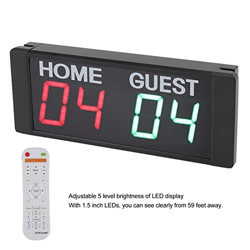 Tablero de marcador digital LED flexman, control remoto por infrarrojos, ajuste de brillo en 5 niveles, 1,5 pulgadas, con zumbido, para fútbol y otros deportes (sin baterías, succión magnética) miniatura 7