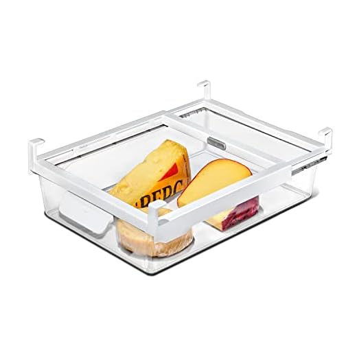 OXO Good Grips Fridge Undershelf Drawer 14 in | Refrigerator Organizers, Kitchen Storage, 14-in Undershelf Drawer, Attaches Under Shelves, Add More Storage