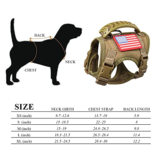 Tactical Service Dog Harness Vest,K9 Adjustable Military Working Harness Water-Resistant Comfortable Training Molle Dog Vest With Handle (Xs, Khaki) #TOP5
