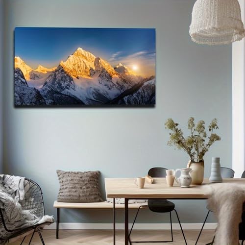 Lienzo artístico del Monte Everest al atardecer, acabado elegante de 40x80cm 5