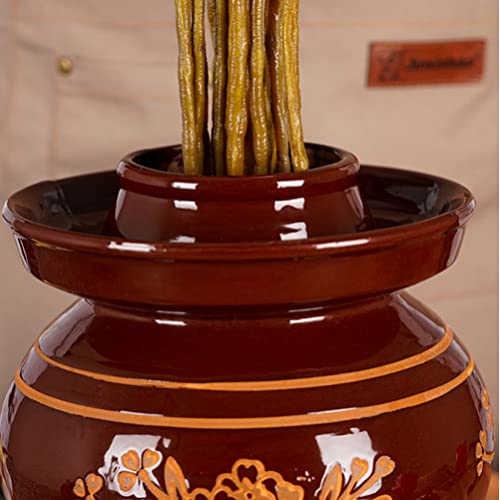 Yardwe Frasco De Picles Tradicional Pote De Fermentação De Cerâmica Vedação De Água Tampa Airlock Fr