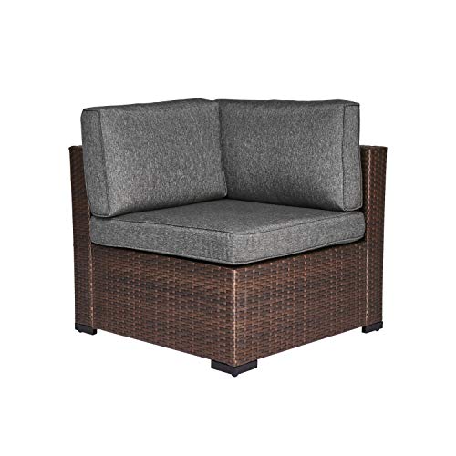 Kinsunny PE Wicker Patio Loveseats Sectional Corner Sofa Rattan Outdoor Furniture Sofa Set