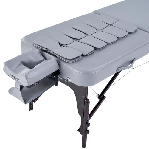 Master Massage 30” Bristol Airwave Full Body Stretching Portable Massage Table with Airbags 3D Lumbar Traction for Professional & Home Use Chiropractic Table (Dove Grey)