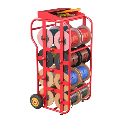 YAGEANNL Wire Spool Rack,Cable Caddy,Portable Wire Holder for Efficient Cable Management,Multi-Spool Wire/Cable Dispenser for Electrical Industrial & Retail Use by YAGEANNL - Image 9