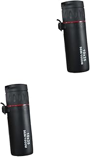 INOOMP 2pcs Small Compact Telescope Pocket Binoculars Rubber Telescope Small Monocular Telescope Binoculares para NiÃ±os Optical Monocular Telescope Bunoculars Cell Phone Travel Green Film