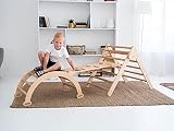 WoodandHearts Montessori-Artikel, klappbares Dreieck, Kletterbogen, Kletterleiter, Rutsche, Naturholz (Standardgröße)