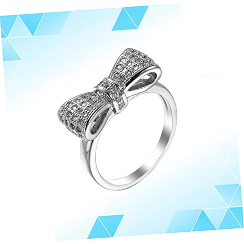 Bijoux Bagues Bague de Mode Féminine en Zircon Blanc Ajustable