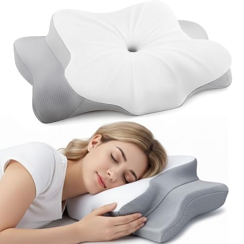 Comfora Cervical Pillow for Neck Pain Relief Orthopedic Memory Foam Pillow with Adjustable Support & Cooling Cover Ergonomic Bed Pillow for Side Back & Stomach Sleepers