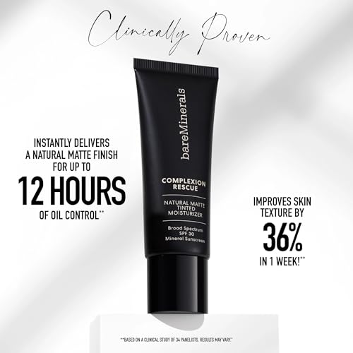 bareMinerals Complexion Rescue Tinted Moisturizer Mineral SPF 30 - Tinted Moisturizer for Face - Oil Free Hyaluronic Acid Cream