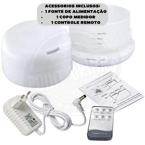 Difusor De Aromas Grande 500ml Umidificador De Ar e Ambiente Ultra Sônico Potente Temporizador ate 6